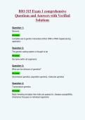 BIO 315 Exam 1 comprehensive&NewLine;Questions and Answers with Verified&NewLine;Solutions