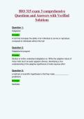 BIO 315 exam 3 comprehensive&NewLine;Questions and Answers with Verified&NewLine;Solutions