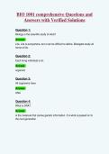 BIO 1001 comprehensive Questions and&NewLine;Answers with Verified Solutions