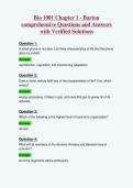 Bio 1001 Chapter 1 - Barton&NewLine;comprehensive Questions and Answers&NewLine;with Verified Solutions