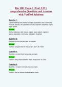 Bio 1001 Exam 1 &lpar;Paul&comma; LSU&rpar;&NewLine;comprehensive Questions and Answers&NewLine;with Verified Solutions