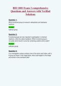 BIO 1001 Exam 2 comprehensive&NewLine;Questions and Answers with Verified&NewLine;Solutions