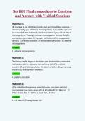 Bio 1001 Final comprehensive Questions&NewLine;and Answers with Verified Solutions