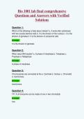 Bio 1001 lab final comprehensive&NewLine;Questions and Answers with Verified&NewLine;Solutions