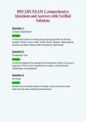 BIO 1201 EXAM 2 comprehensive&NewLine;Questions and Answers with Verified&NewLine;Solutions