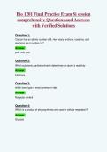 Bio 1201 Final Practice Exam Si session&NewLine;comprehensive Questions and Answers&NewLine;with Verified Solutions
