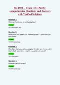 Bio 1500 -- Exam 1 &lpar;MIZZOU&rpar;&NewLine;comprehensive Questions and Answers&NewLine;with Verified Solutions