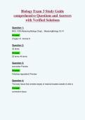 Biology Exam 3 Study Guide&NewLine;comprehensive Questions and Answers&NewLine;with Verified Solutions