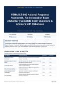 FEMA ICS-800 National Response Framework&comma; An Introduction Exam 2026&sol;2027 - Complete Exam Questions & Answers with Rationales