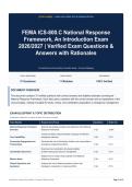 FEMA ICS-800&period;C National Response Framework&comma; An Introduction Exam 2026&sol;2027 - Verified Exam Questions & Answers with Rationales