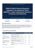 FEMA ICS-800&period;D National Response Framework&comma; An Introduction Exam 2026&sol;2027 - Latest Verified Exam Questions & Answers with Rationales
