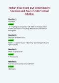 Biology Final Exam 2026 comprehensive&NewLine;Questions and Answers with Verified&NewLine;Solutions
