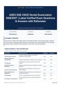 ADEX DSE OSCE Dental Examination 2026&sol;2027 - Latest Verified Exam Questions & Answers with Rationales