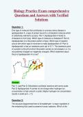 Biology Practice Exam comprehensive&NewLine;Questions and Answers with Verified&NewLine;Solutions