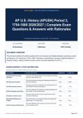 AP U&period;S&period; History &lpar;APUSH&rpar; Period 3&comma; &sol;2027 - Complete Exam Questions & Answers with Rationales