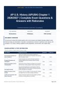 AP U&period;S&period; History &lpar;APUSH&rpar; Chapter 1 2026&sol;2027 - Complete Exam Questions & Answers with Rationales
