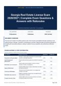 Georgia Real Estate License Exam 2026&sol;2027 - Complete Exam Questions & Answers with Rationales