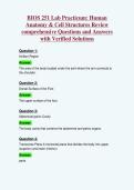 BIOS 251 Lab Practicum&colon; Human&NewLine;Anatomy & Cell Structures Review&NewLine;comprehensive Questions and Answers&NewLine;with Verified Solutions