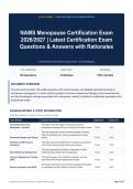 NAMS Menopause Certification Exam 2026&sol;2027 - Latest Certification Exam Questions & Answers with Rationales