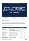 FDNY Q-01 Certificate of Fitness Exam - Updated 2026&sol;2027 Exam Questions & Answers - Latest Review with Rationales