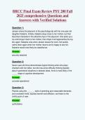 BRCC Final Exam Review PSY 200 Fall&NewLine;2025 comprehensive Questions and&NewLine;Answers with Verified Solutions