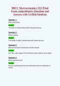 BRCC Macroeconomics 2213 Final&NewLine;Exam comprehensive Questions and&NewLine;Answers with Verified Solutions