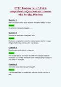 BTEC Business Level 3 Unit 6&NewLine;comprehensive Questions and Answers&NewLine;with Verified Solutions