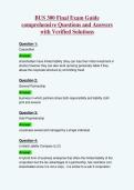 BUS 300 Final Exam Guide&NewLine;comprehensive Questions and Answers&NewLine;with Verified Solutions