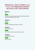 Business Law - Exam 1 &lpar;Chapters 1&comma; 2&comma; 3&comma;&NewLine;4&comma; 5&comma; 6&comma; 7&comma; 10&rpar; comprehensive Questions&NewLine;and Answers with Verified Solutions