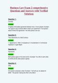 Business Law Exam 2 comprehensive&NewLine;Questions and Answers with Verified&NewLine;Solutions