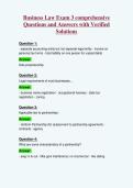 Business Law Exam 3 comprehensive&NewLine;Questions and Answers with Verified&NewLine;Solutions