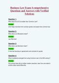 Business Law Exam 4 comprehensive&NewLine;Questions and Answers with Verified&NewLine;Solutions