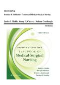 Test Bank for Brunner & Suddarth&rsquo;s Textbook of Medical-Surgical Nursing&comma; 16th Edition by Janice L&period; Hinkle &vert; All Chapters &vert; Latest 2026 A&plus; ISBN&colon; 9781975221157