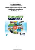 Solution Manual &ndash; Elementary Statistics Picturing the World&comma; 8th Edition by Larson & Farber &ndash; All Chapters 1 to 11