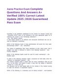 Aama Practice Exam Complete Questions And Answers A&plus; Verified 100&percnt; Correct Latest Update 2025 &sol;2026 Guaranteed Pass Exam&NewLine;&NewLine;