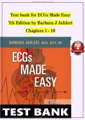 Test Bank for ECGS Made Easy &lpar;6th Edition&rpar; by Barbara Aehlert - Graded A&plus; Comprehensive Exam Prep