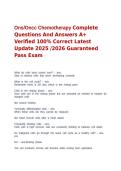 Ons&sol;Oncc Chemotherapy Complete Questions And Answers A&plus; Verified 100&percnt; Correct Latest Update 2025 &sol;2026 Guaranteed Pass Exam