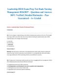 Leadership HESI Exam Prep Test Bank Nursing Management 2026&sol;2027 &ndash; Questions and Answers &vert; 100&percnt; Verified &vert; Detailed Rationales &ndash; Pass Guaranteed &ndash; A&plus; Graded&NewLine;