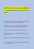  &NewLine;NLN PAX Science Practice Exam 2026&sol;2027 &NewLine;&ndash; Complete Questions&comma; Answers & Study Guide &NewLine;
