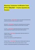 Pharmacy Technician Certification Exam &NewLine;&lpar;PTCE&rpar; 2026&sol;2027 &ndash; Practice Questions & Answers &NewLine; &NewLine;  &NewLine; &NewLine;