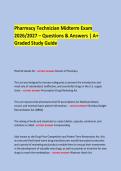  &NewLine;Pharmacy Technician Midterm Exam &NewLine;2026&sol;2027 &ndash; Questions & Answers &vert; A&plus; Graded Study Guide &NewLine;