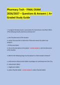 Pharmacy Tech - FINAL EXAM &NewLine;2026&sol;2027 &ndash; Questions & Answers &vert; A&plus; Graded Study Guide &NewLine;  &NewLine;