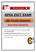 APEA Exit Exam QBank &ndash; &lpar;Latest 2026&sol;2027&rpar; APEA Practice Questions & Answers &lpar;A&plus; Graded&rpar; &vert; Updated PDF