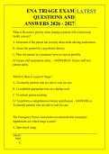 ENA TRIAGE EXAM &NewLine;QUESTIONS AND &NewLine;ANSWERS 2026 - 2027