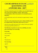 CJE READINESS II EXAM &NewLine;QUESTIONS AND &NewLine;ANSWERS 2026 - 2027
