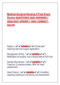 Medical-Surgical Nursing II Final Exam &NewLine;Review QUESTIONS AND ANSWERS &vert; &NewLine;2026&sol;2027 UPDATE &vert; 100&percnt; CORRECT- &NewLine;GALEN 
