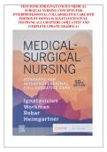 Medical-Surgical Nursing&colon; Concepts for Interprofessional Collaborative Care 10th Edition Test Bank Questions & Answers &vert; Donna D&period; Ignatavicius&comma; M&period; Linda Workman & Cheryl L&period; Rebar &vert; Complete Chapter-by-Chapter Exam Prep Study Guide
