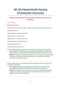 NR 326 Mental Health Nursing &lpar;Chamberlain University&rpar;&NewLine;Midterm Exam Comprehensive Study Guide 200 Questions&comma; Answers & Rationales&NewLine;