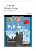 Test Bank &mdash; Python for Everyone&comma; 3rd Edition &lpar;Horstmann&comma; Necaise&comma; 2020&rpar; &vert; All Chapters 1-12 Covered 