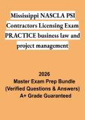 Mississippi NASCLA PSI Contractors Licensing Exam Practice &vert; Business Law Study Guide 2026
